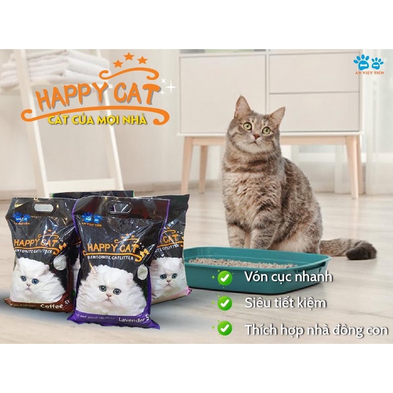 Túi 5 Lít Cát Vệ Sinh Cho Mèo Happy Cat - CHỌN LOẠI