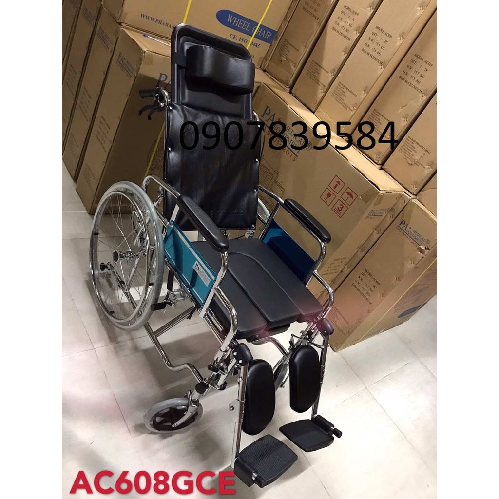 Xe lăn cho người già có bô và ngả nằm đa năng 601