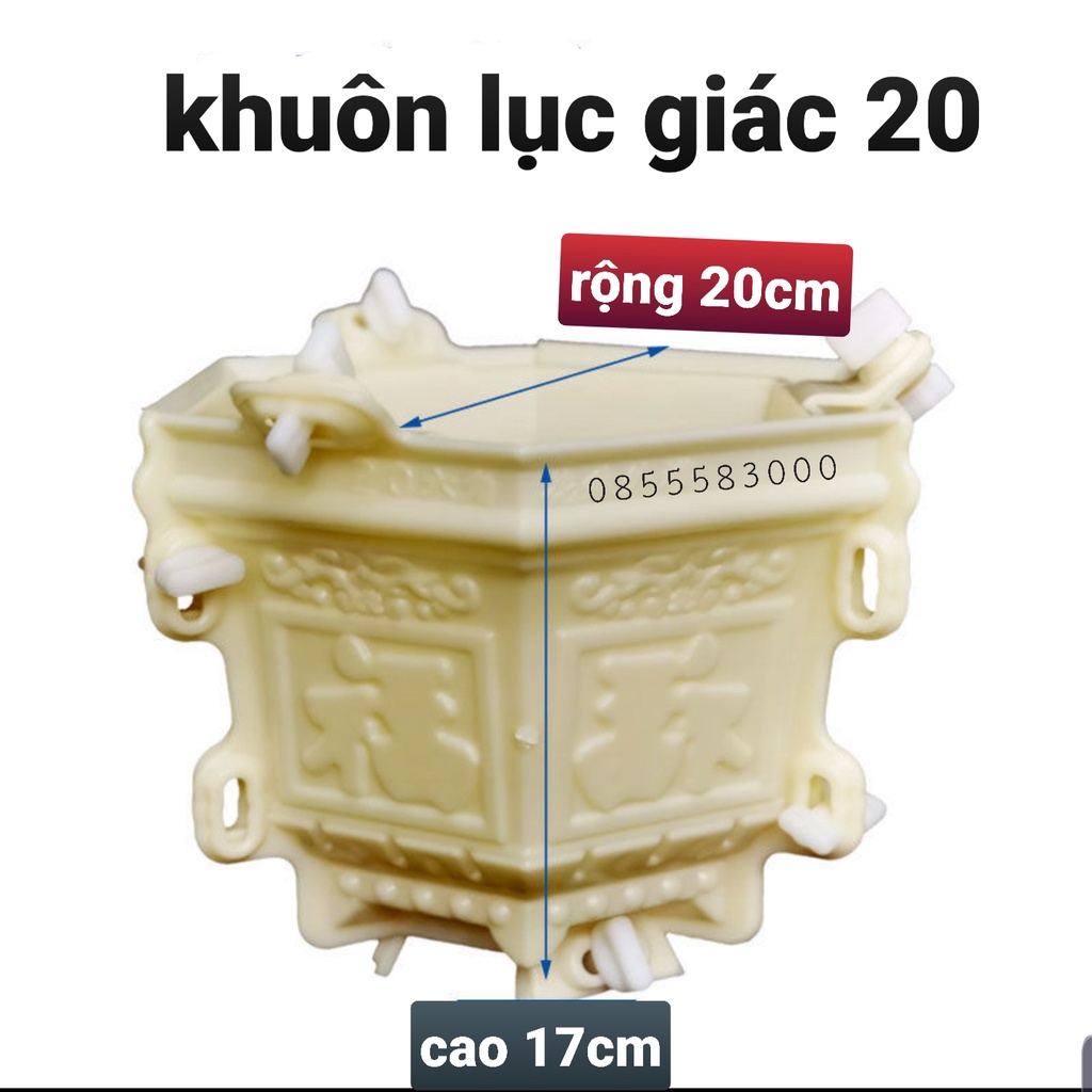 Khuôn đúc chậu cảnh lục giác 20 (khuôn chậu ABS có lòng trong)