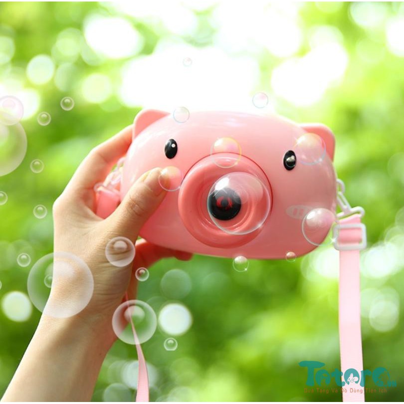 Máy Ảnh Heo Con Chụp Hình Thổi Bong Bóng