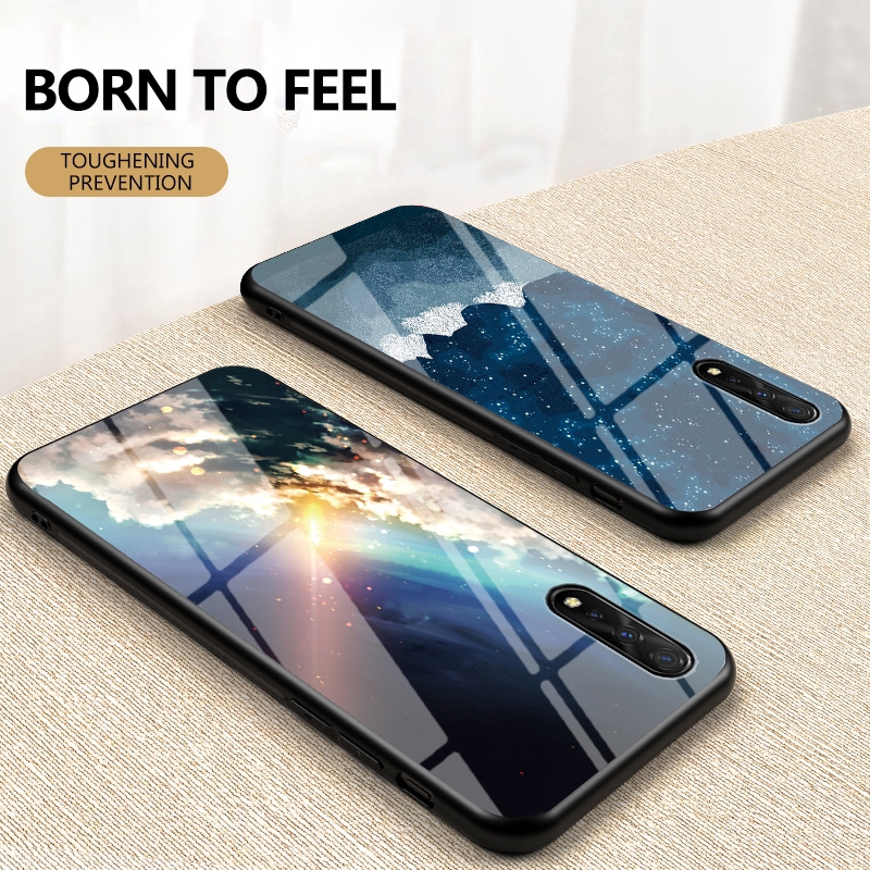 Starry Sky Phone Case VIVO S1 X50 Pro IQOO NEO 3 Y70S Hard Tempered Glass Cover Shockproof