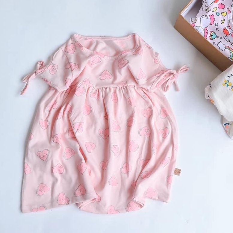 Váy thun cotton họa tiết bé gái MINTSCLOSET Mint's Closet cổ tròn nhiều màu mặc nhà 1 2 3 4 5 tuổi - GV0034