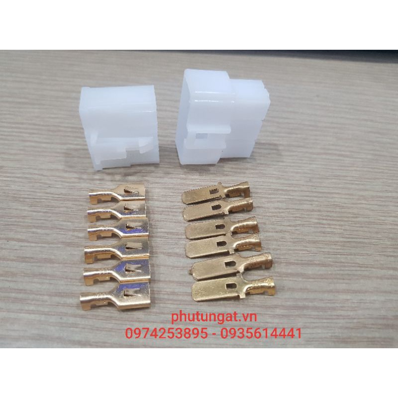 Bộ giắc sạc 6 lỗ 6P 6.3  gồm cos đồng và nhựa