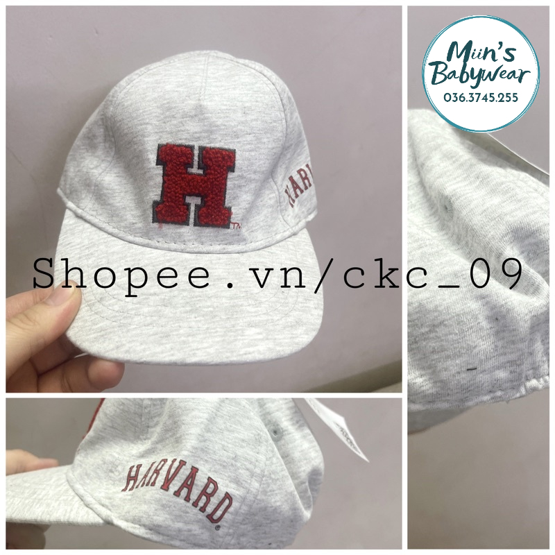 Sẵn mũ lưỡi trai chữ H cho bé HM us