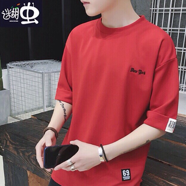 _Áo thun from rộng _ tay lửng | chất Th0ái | in " new york "