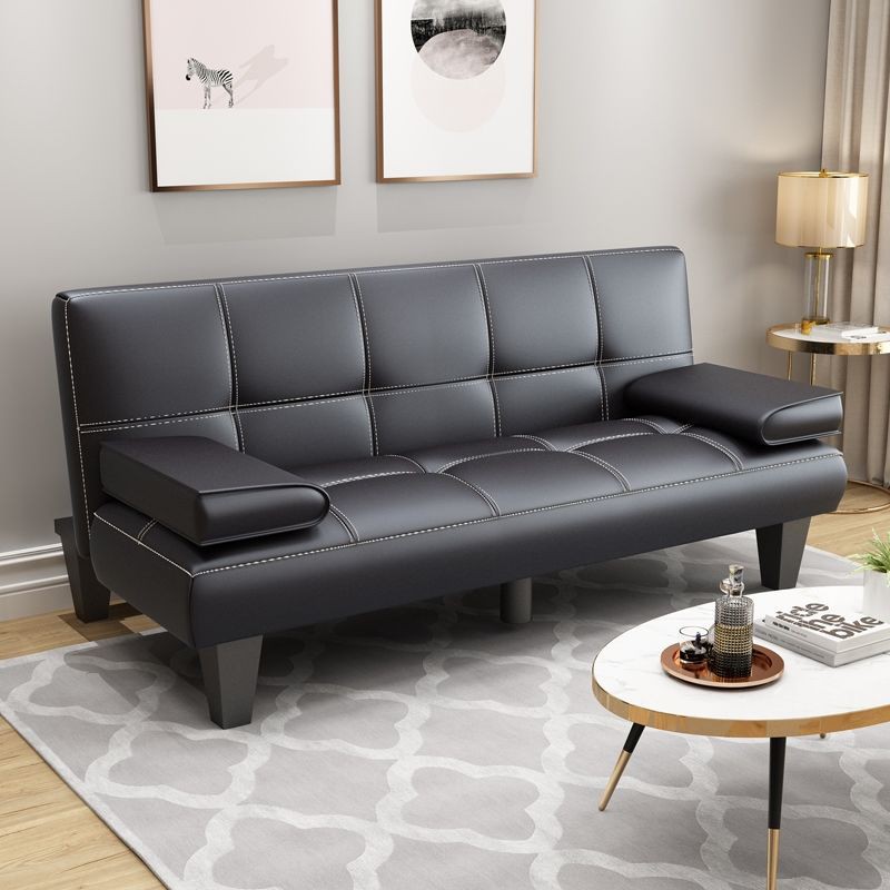 Ghế sofa da đơn giản đa chức năng giường đôi phòng khách căn hộ nhỏ có thể gấp lại lười ba văn gác chân