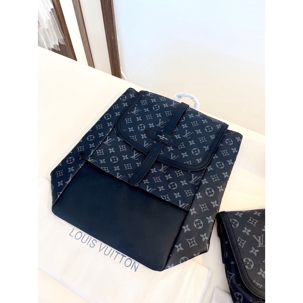 Set balo LV Saumur 35x40cm da đanh dày bill dustbag đi học đi chơi đi làm