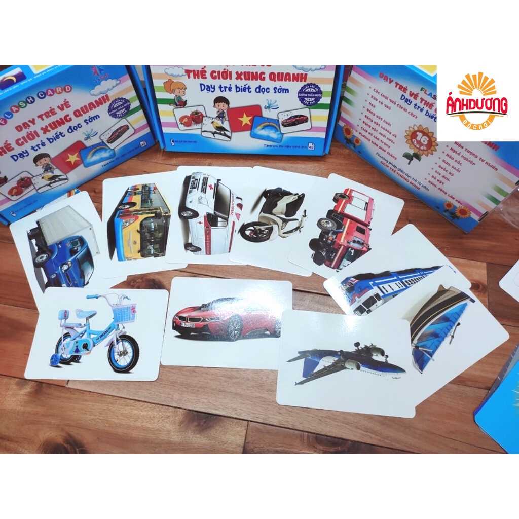 Thẻ Học Chống Nước Cán Bóng- Bộ 120 Thẻ Học Thế Giới Xung Quanh