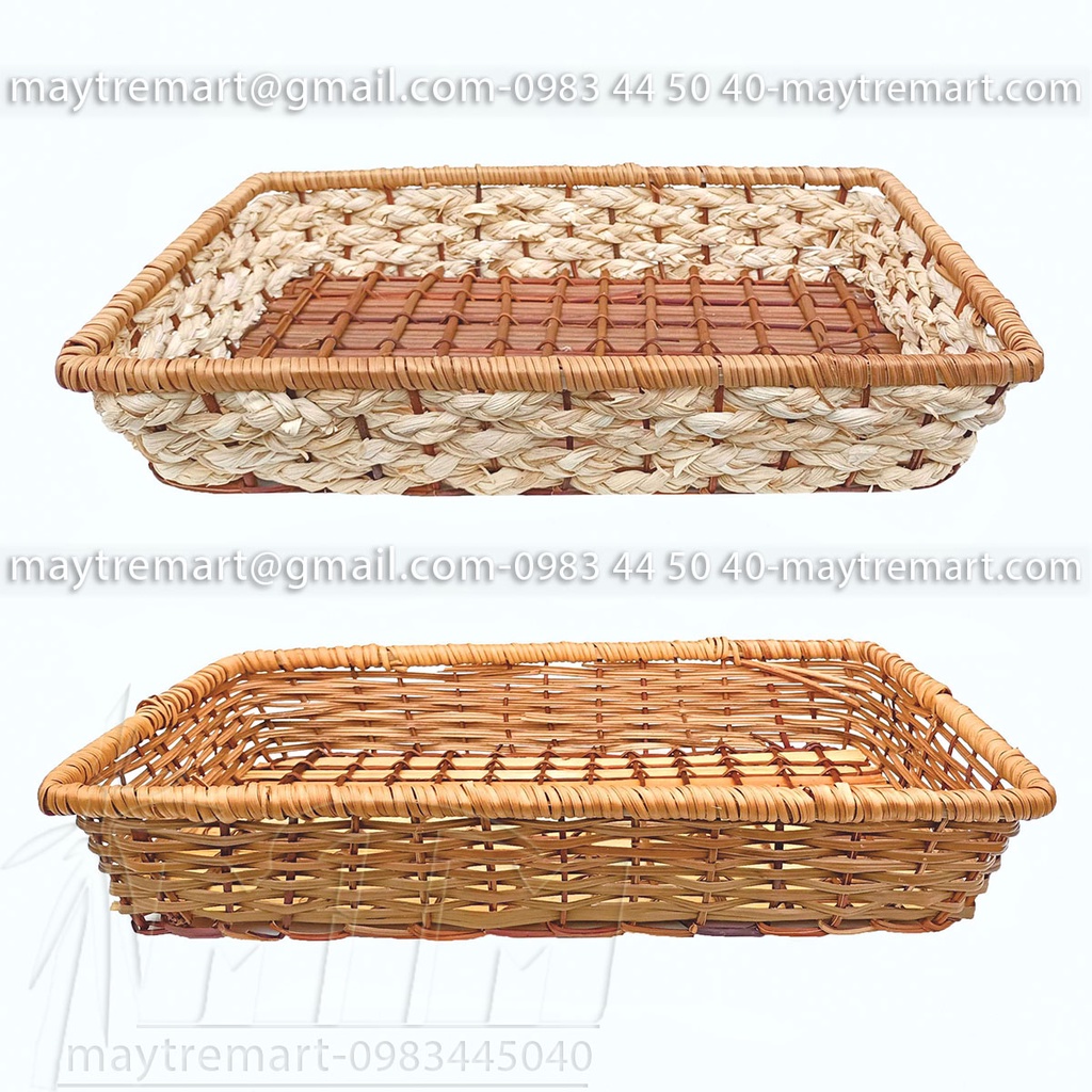 Khay mây bắp l khay gói quà tặng l Quà tết.