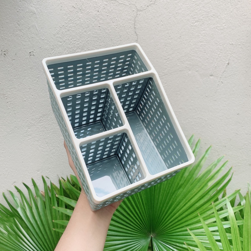 Khay Nhựa 4 Ngăn To Đựng Bút Đựng Mỹ Phẩm Đa Năng