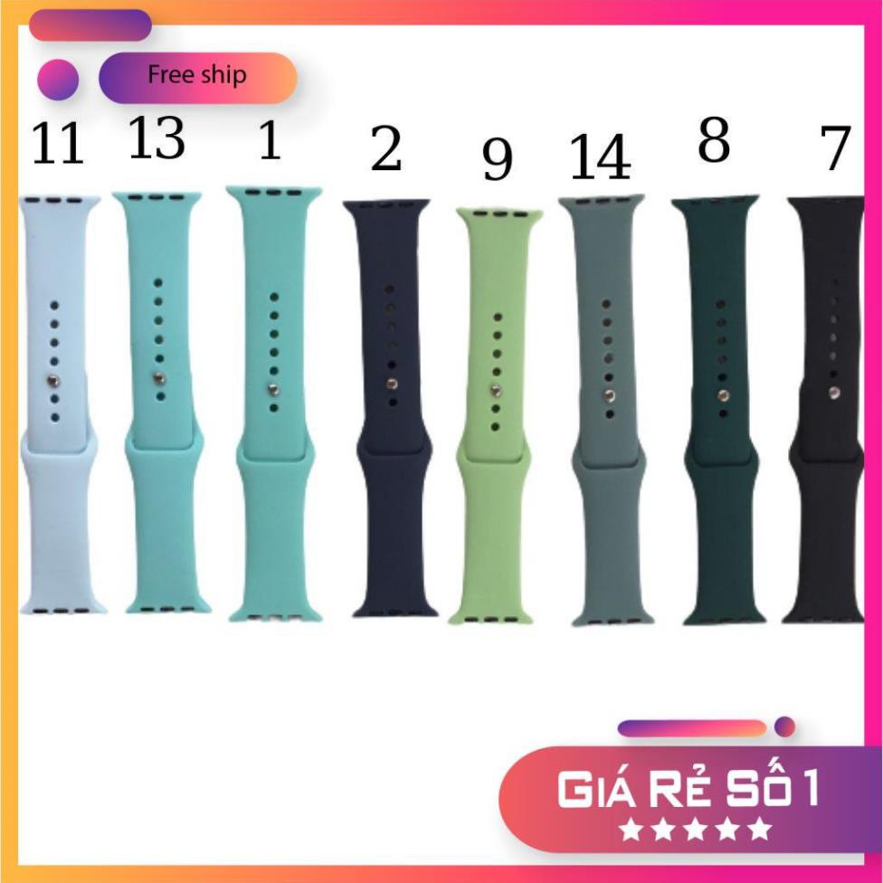 Dây Ap Watch  Freeship  Dây Đồng Hồ Thông Minh Ap Watch Silicon 15 Màu ⚡ Series 5/4/3/2/1 ⚡ 38mm/40mm &amp; 42mm/44mm