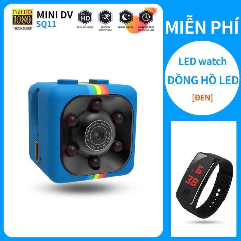 【Miễn phí Đồng hồ led】Máy quay hành trình SQ11