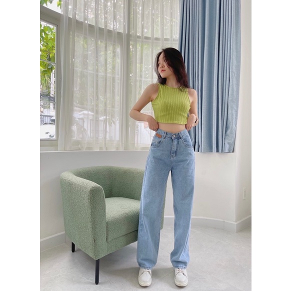 Quần jean nữ ống rộng cá tính LUCETFASHION Authentic Jeans