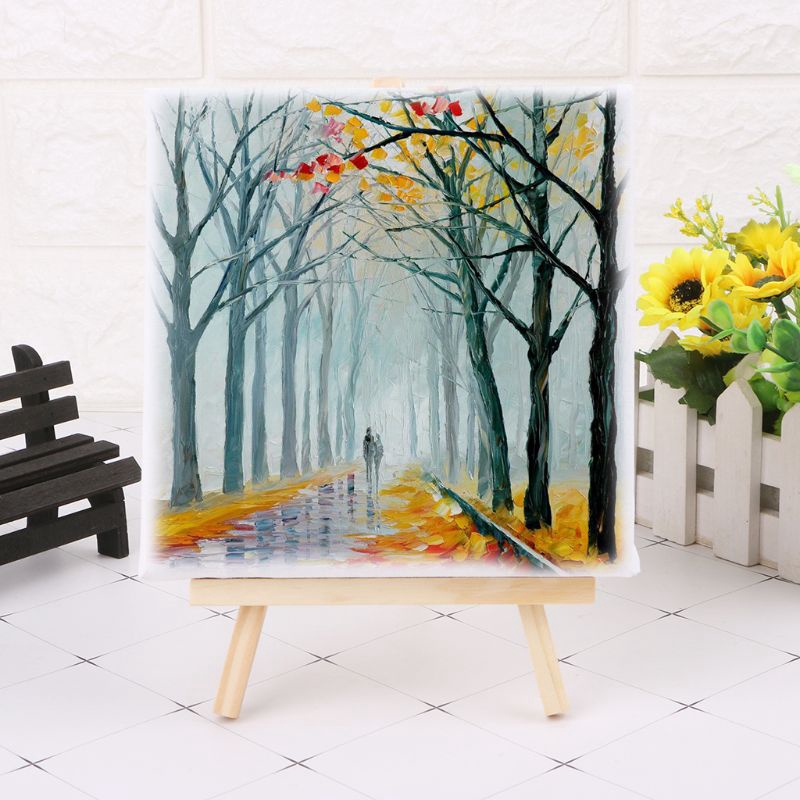 Bộ giá vẽ gỗ tự nhiên và vải cỡ nhỏ