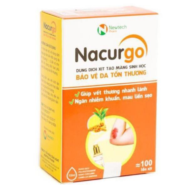 Nacurgo - Băng Vết Thương Dạng Xịt Giúp Mau Lành Vết Thương 12ml