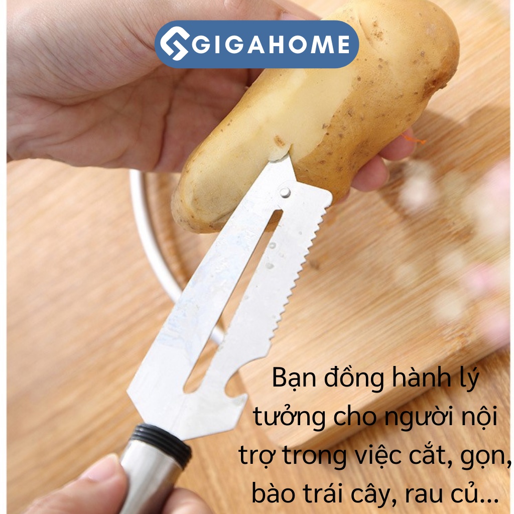 Dao Bào 2 Lưỡi , Khui Nắp Chai GIGAHOME Đa Năng 5in1 9319