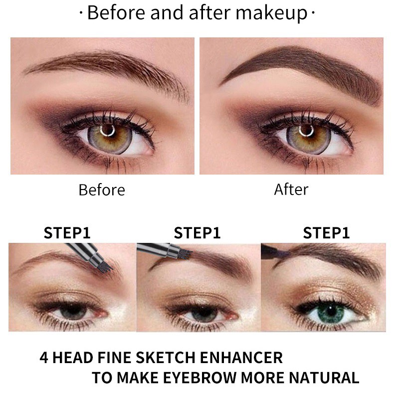 (Hàng Mới Về) Bút Kẻ Mày Dạng Phẩy Sợi Đầu Phân 4 Nhánh Kháng Nước Lâu Trôi | BigBuy360 - bigbuy360.vn