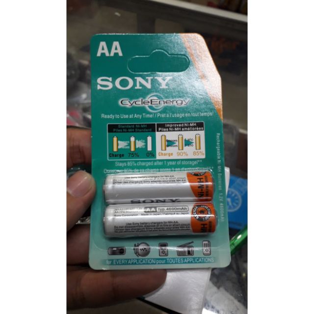 1 CẶP pin sạc sony AA