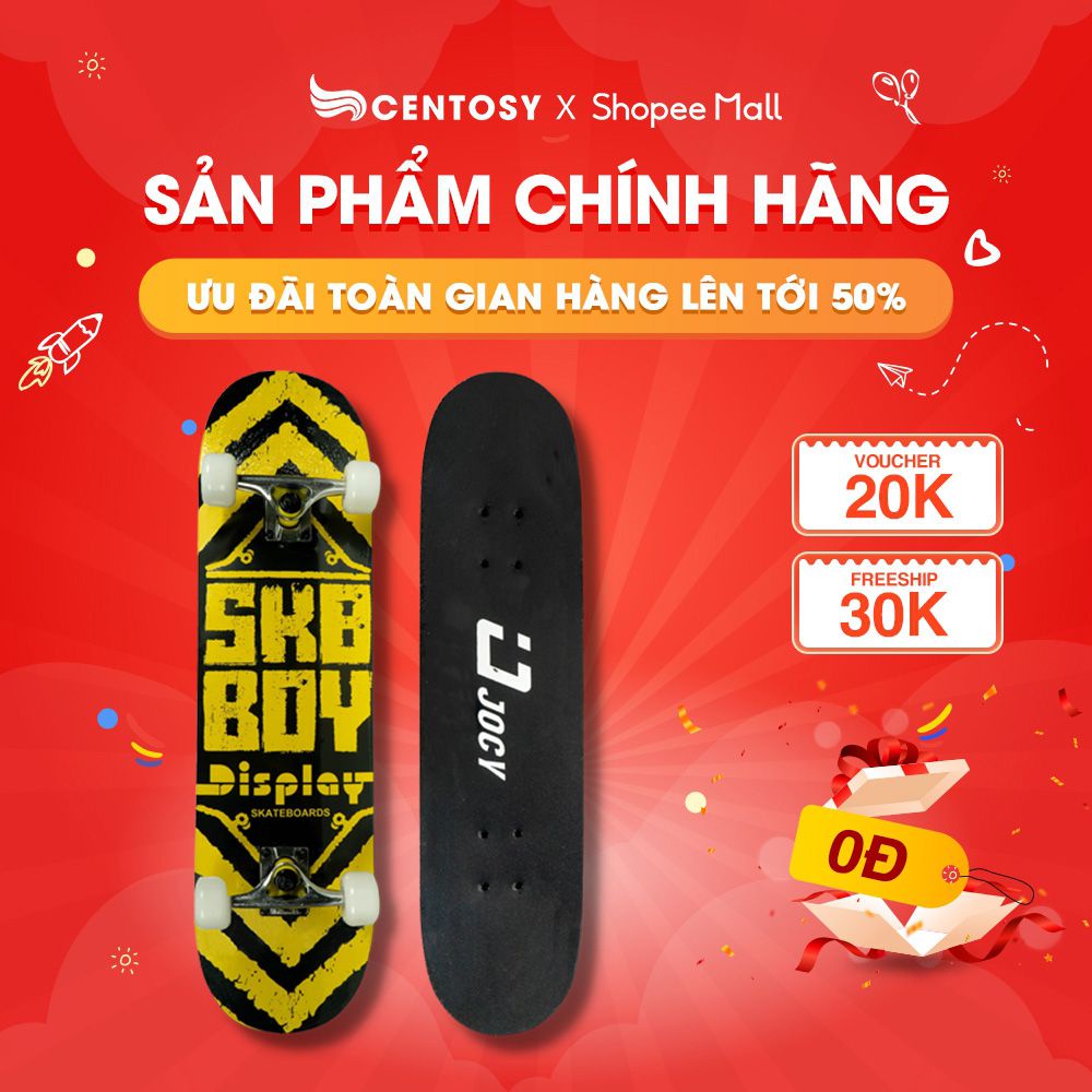 Ván Trượt Người Lớn Giá Rẻ - Centosy Skateboard Jocy 04 - In Hình Phong Cách, Mặt Nhám Chống Trơn