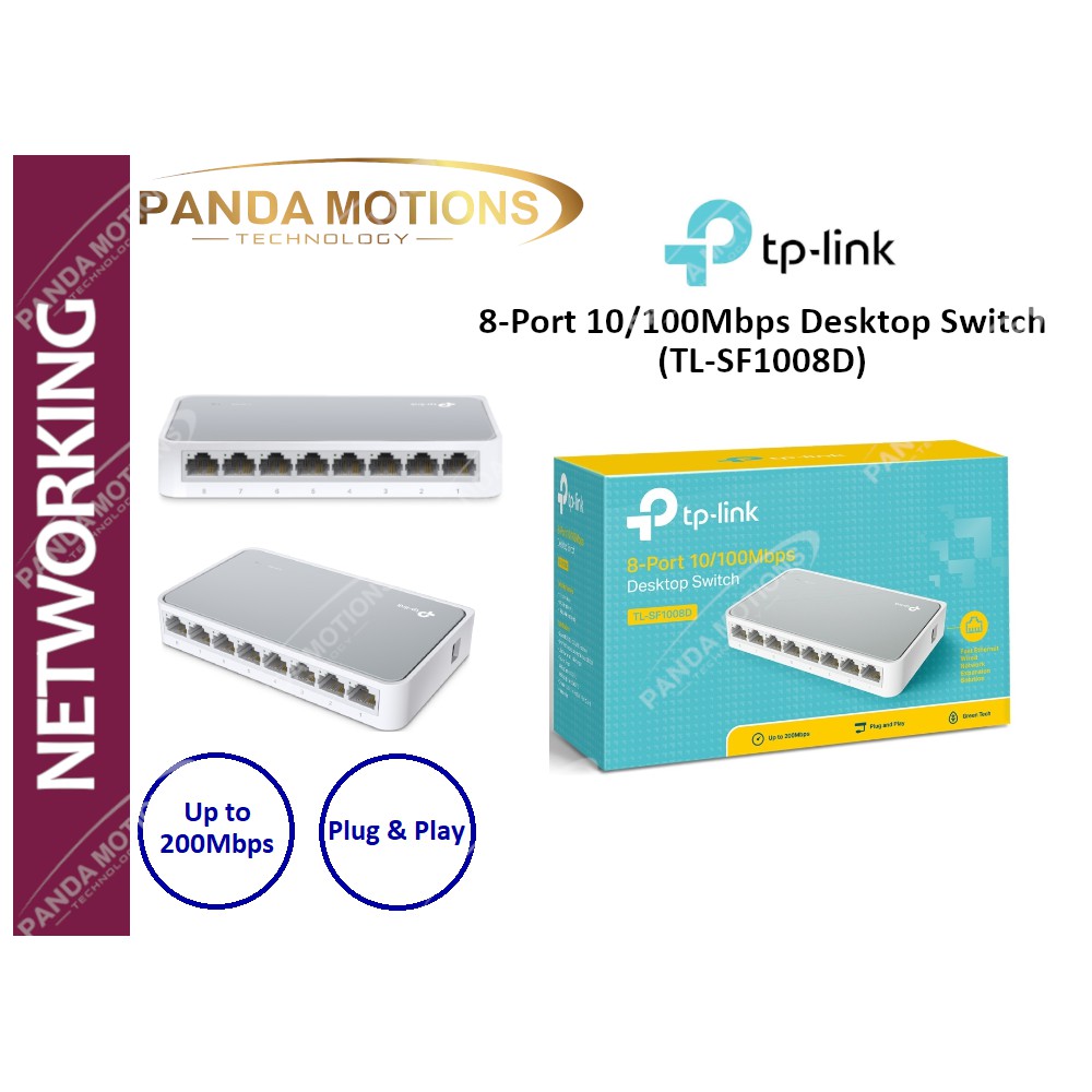 Switch chia mạng TPLINK 8 port SF1008D 10/100 (Hàng chính hãng) - BH 24 tháng
