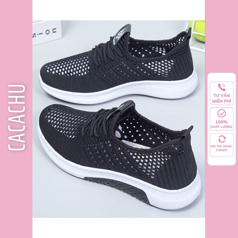 Giày nữ thể thao sneaker chạy bộ đẹp hot 2021 CACACHU G011, giày vải lưới thông hơi thoáng khí cao cấp chất liệu tốt