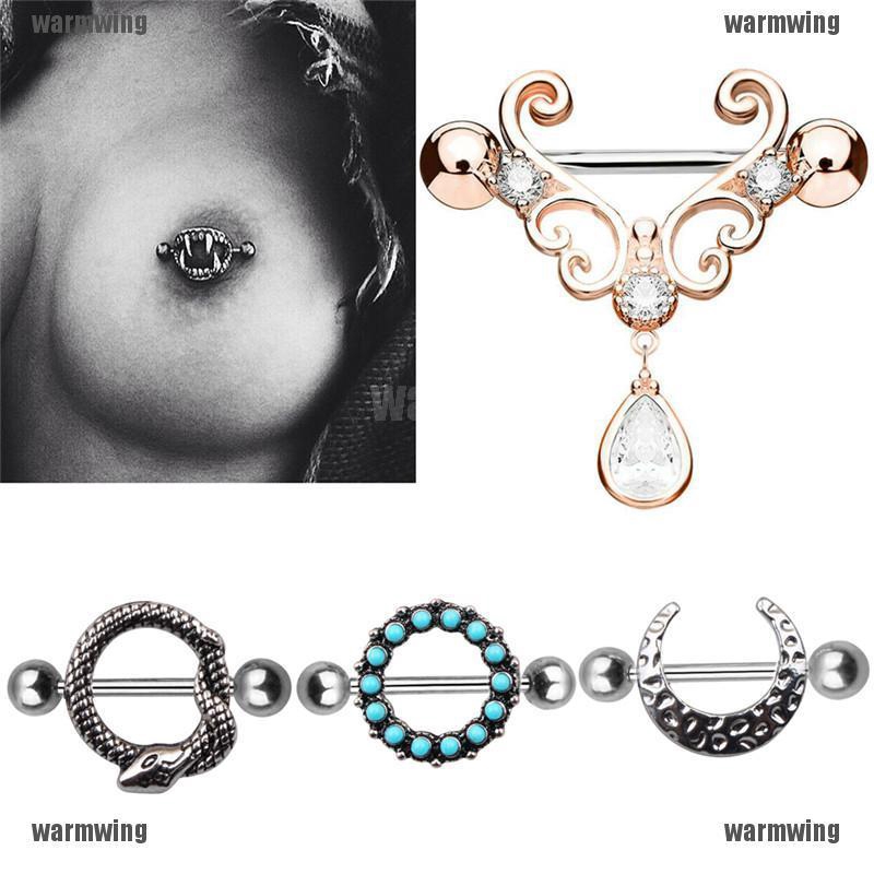 Nhẫn Hình Mặt Trăng Bằng Thép Không Gỉ Đính Đá Ngọc Lam