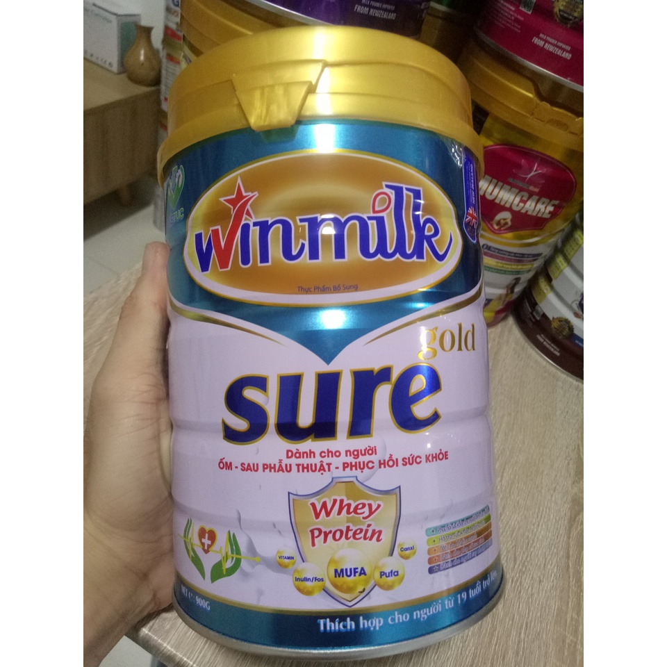 Sữa phục hồi WINMILK SURE lon 900g - Dinh dưỡng cho người lớn tuổi, người ăn uống kém, người bệnh cần phục hồi sức khoẻ