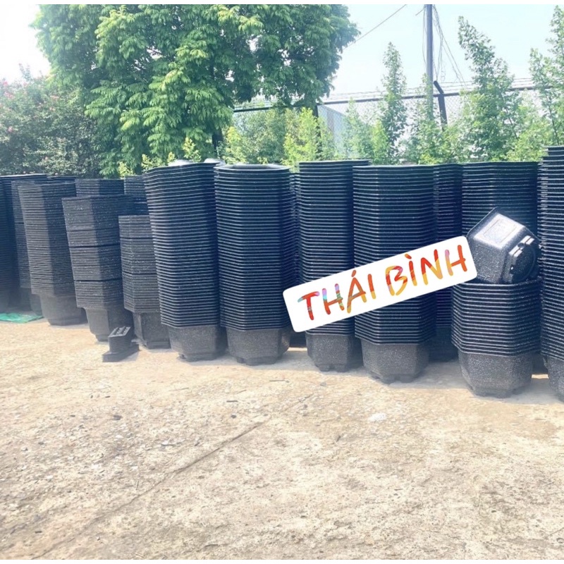 Chậu nhựa truyền thống T68 Giả Đá Đen (Nhựa Dày)-CHẬU NHỰA THÁI BÌNH