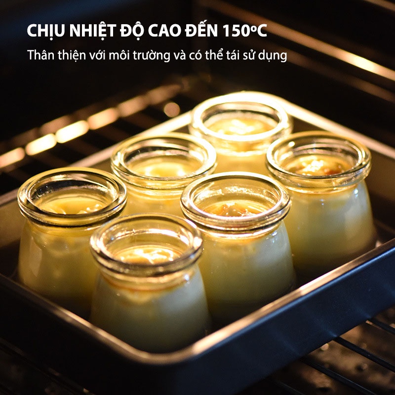 Combo 10 Cốc Đựng Đồ Ăn Và Sữa Chua Cho Bé Ăn Dặm 100ml YOOTA BABY Thủy Tinh Cao Cấp Có Nắp Kín