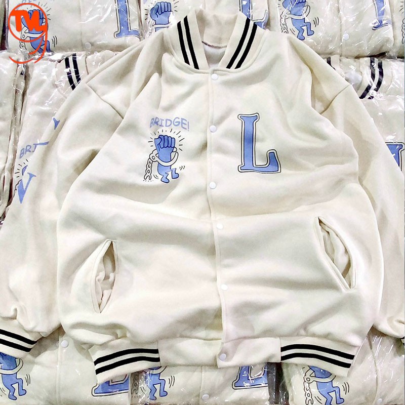 Áo khoác nữ TVL1999, áo khoác bomber Unisex cho nam và nữ  chất liệu nỉ dày dặn cao cấp thuê chữ L from rộng &lt; 75kg.