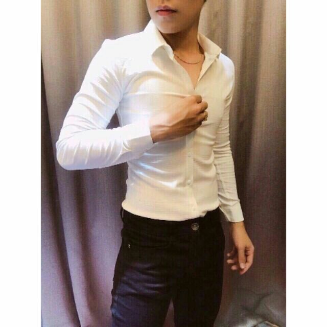 Áo sơ mi trắng nam, áo trắng đôi chất ko đẹp trả hàng-&gt;&gt;