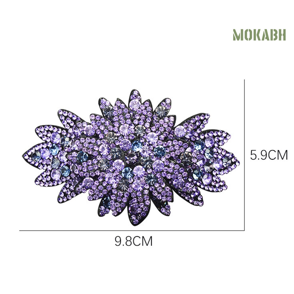 Kẹp Tóc Hình Hoa Đính Đá Lấp Lánh Sang Trọng Chống Trượt