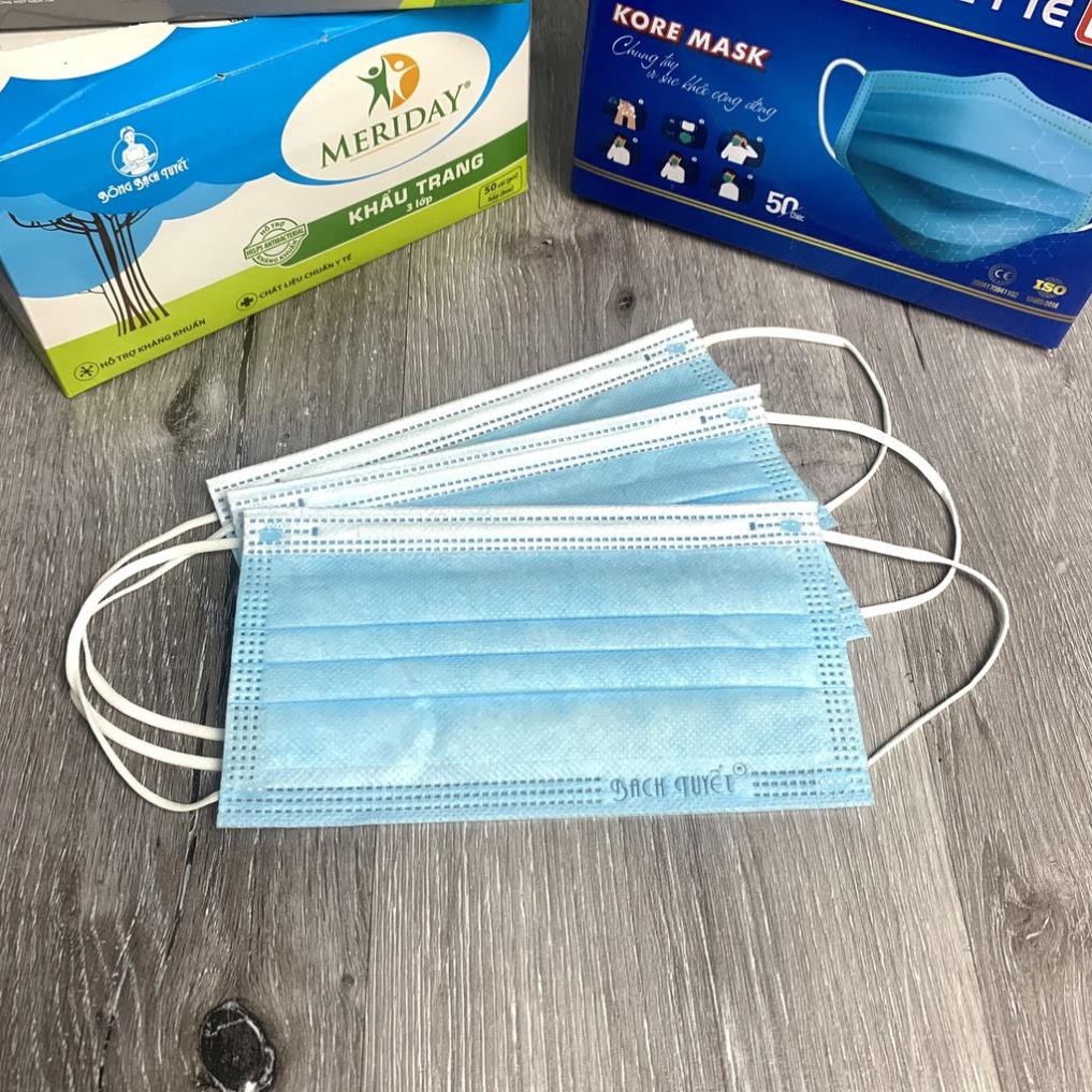 Hộp 50 chiếc Khẩu trang y tế 4 lớp hàng cao cấp loại l (xanh, trắng, xám)
