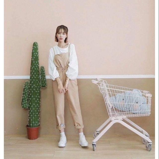 Set yếm quần kaki chun eo + áo