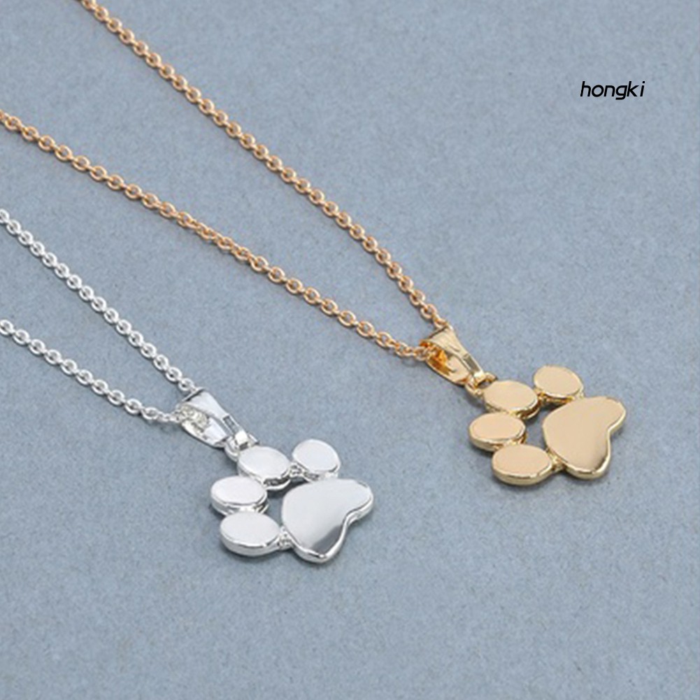 vòng cổ Hợp Kim Mặt Hình Dấu Chân Thú Cưng Dễ Thương Cho Nữ
