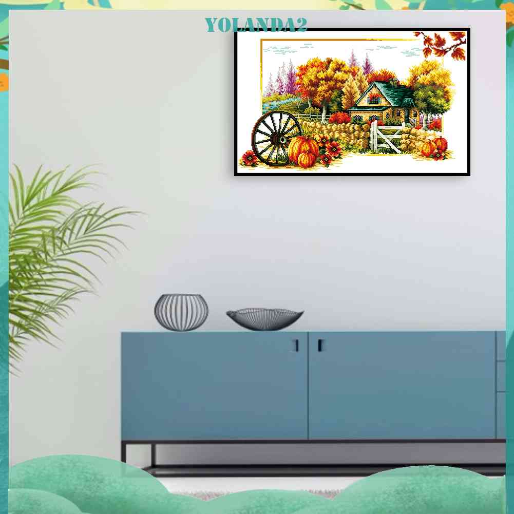 Tranh Thêu Chữ Thập Trang Trí Tường Mùa Thu 14CT