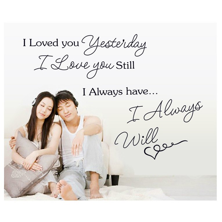 (HCM) Deacl dán trang trí phòng khách phòng ngủ - tiếng anh i love you -DKN002 decalhcm