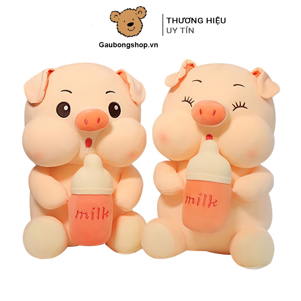 Gấu bông heo ôm bình sữa lợn bú bình mẫu thú nhồi bông siêu hot hit hàng cao cấp gaubongshop.vn-m010