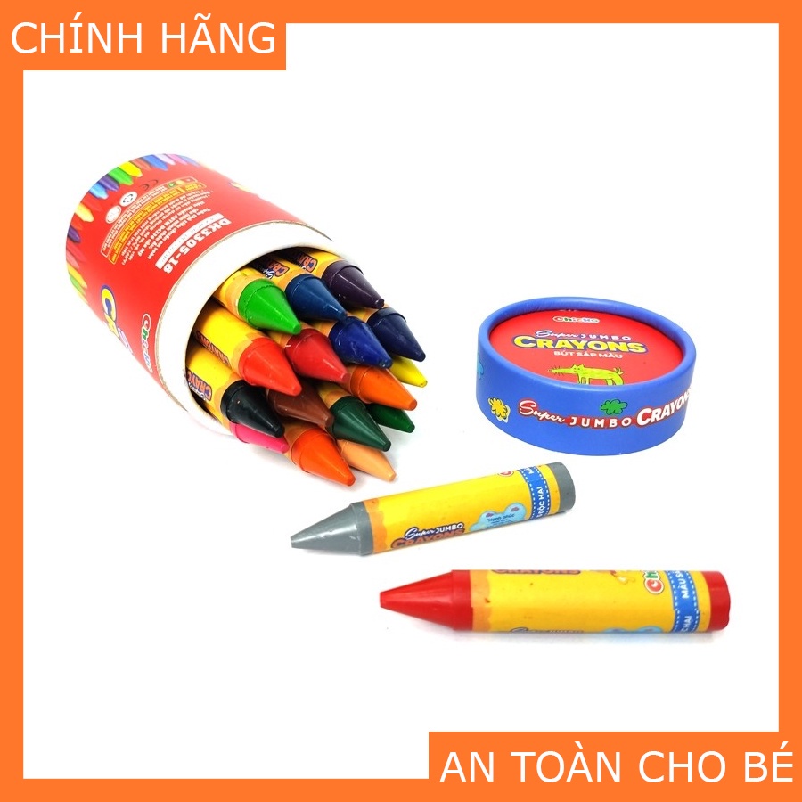 Bút Sáp Màu Duka: Super Jumbo Crayons (18 Màu) DK 3305 - 18 An Toàn Cho Trẻ