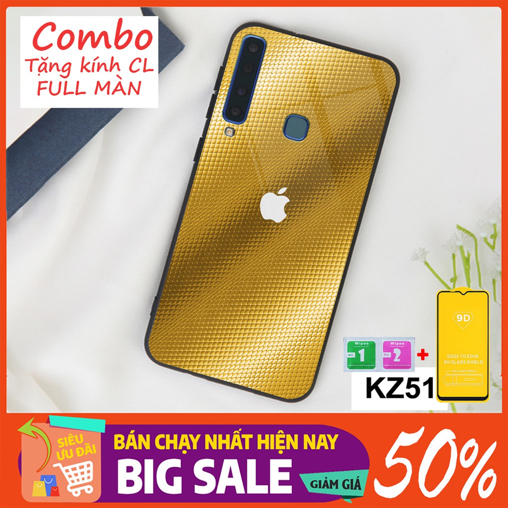 SIÊU HOT COMBO Ốp lưng Samsung A7 2018 - A9 2018 (Combo 1 ốp kính 3D siêu sang và 1 kính cường lực FULL màn hình)