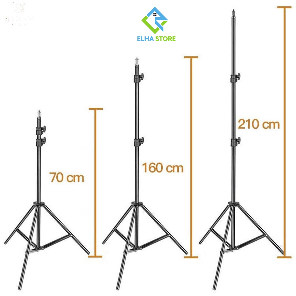 Đèn livestream size 26cm và chân 2,1m, giá đỡ điện thoại có đèn chụp ảnh make up trang điểm ELHA STORE