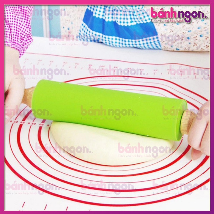 Cán Lăn Bột Silicon Chống Dính/Rolling Pin Pastry Mat 38cm