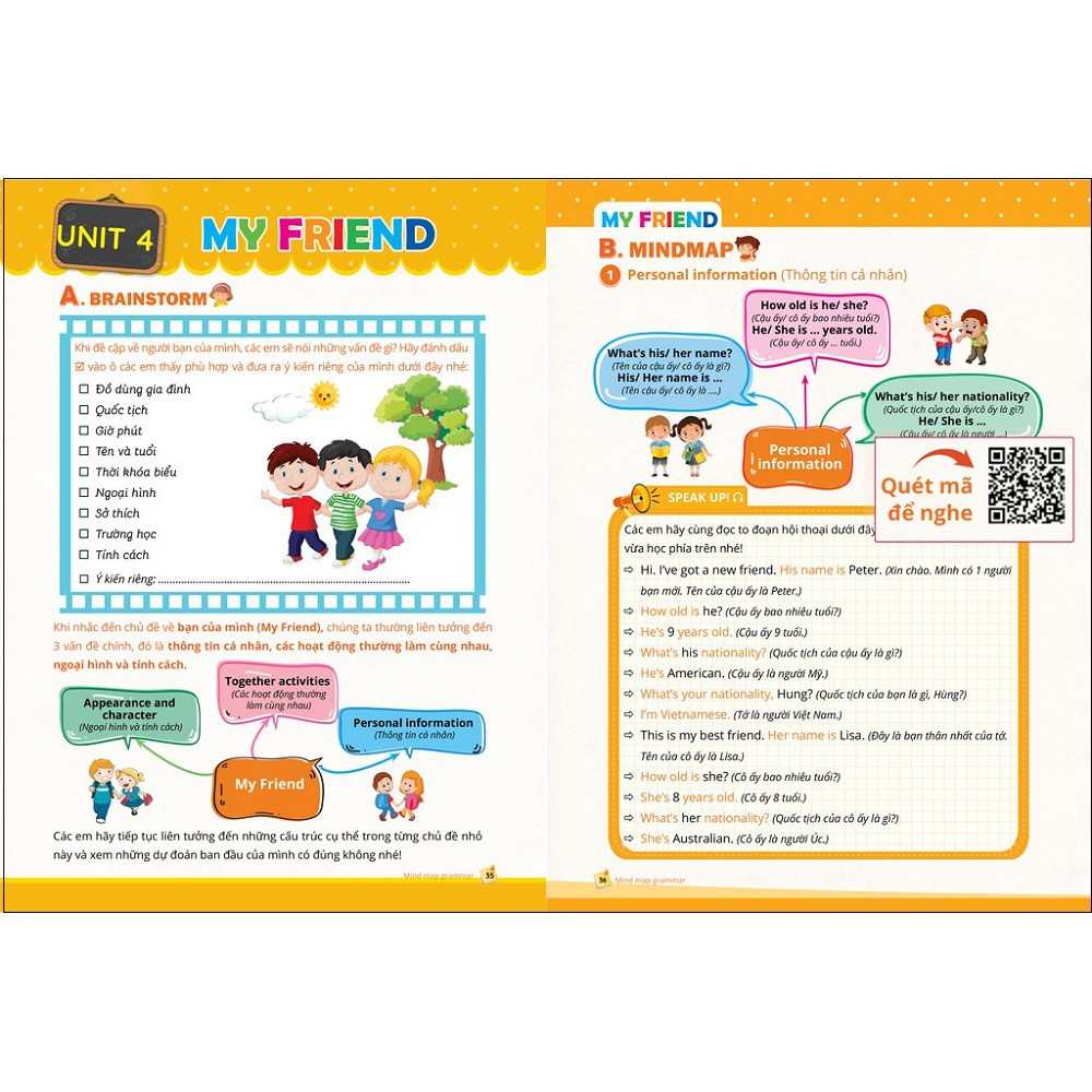 Sách Megabook - MINDMAP GRAMMAR – Học nhanh Ngữ pháp tiếng Anh bằng sơ đồ tư duy (Tổng hợp Ngữ pháp lớp 3-4-5)