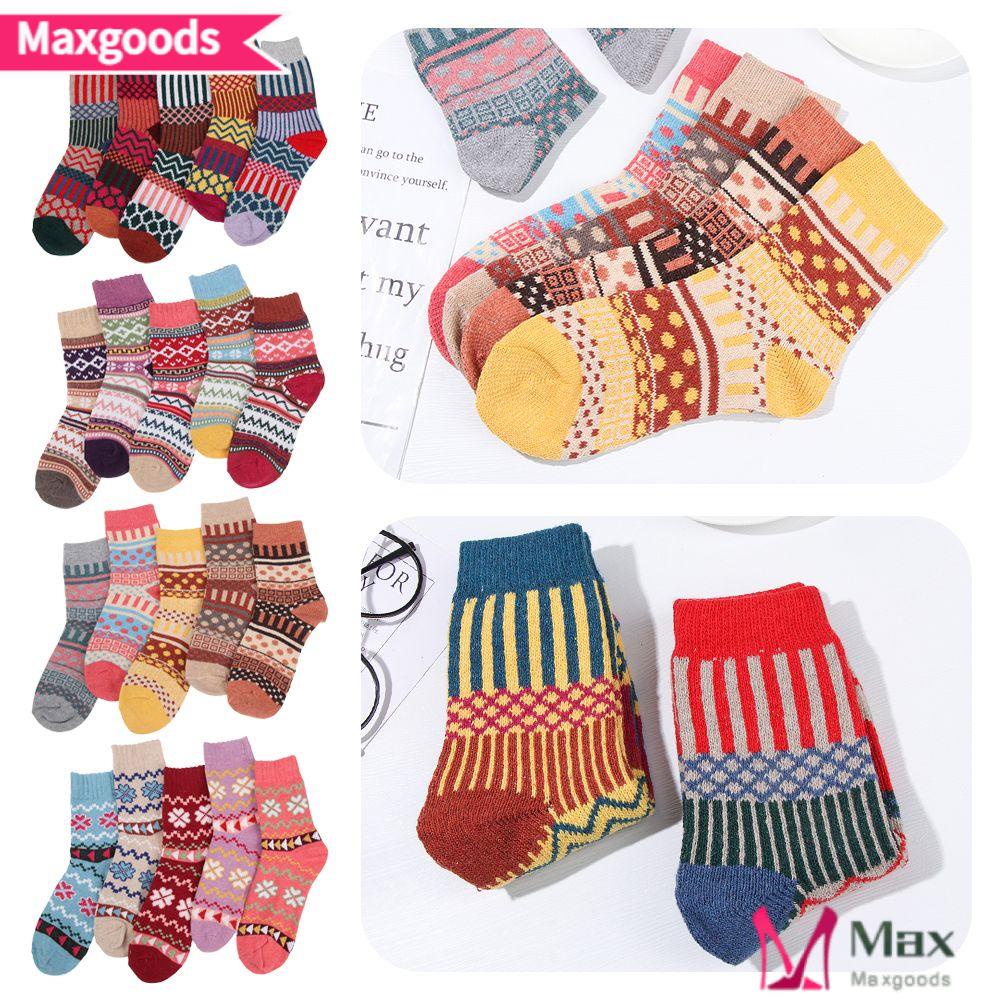 Bộ 5 Đôi Vớ Giữ Ấm Họa Tiết Thổ Cẩm Thời Trang