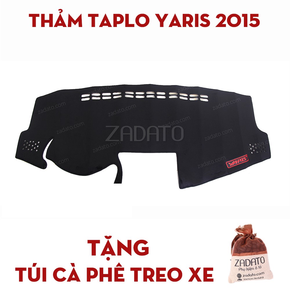 Thảm Taplo Toyota Yaris - Thảm Chống Nóng Taplo Lông Cừu - TẶNG: Túi Cafe Treo Xe