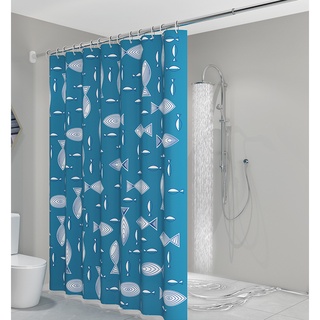 Rèm che bồn tắm bằng peva chống nước họa tiết cá xinh xắn