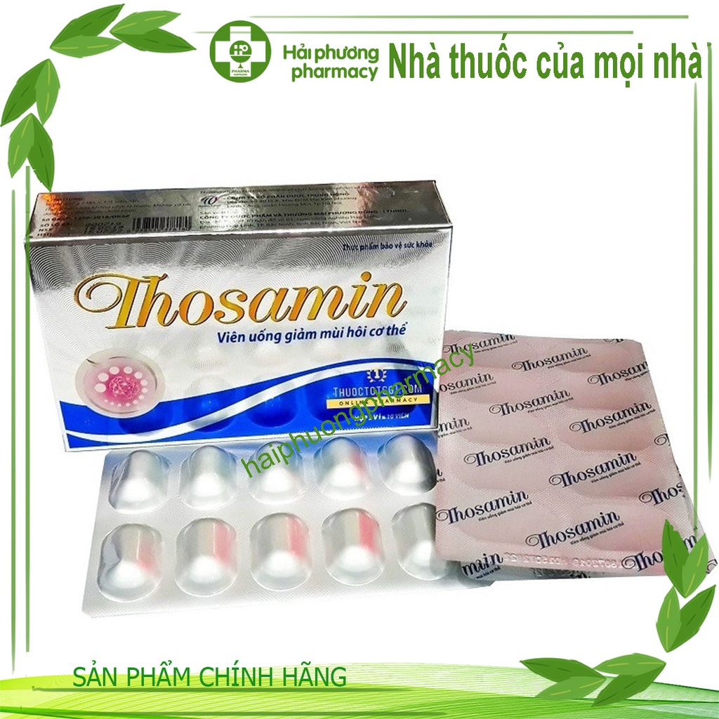 Viên uống thơm cơ thể, giảm mùi hôi cơ thể Thosamin Hộp 30 viên