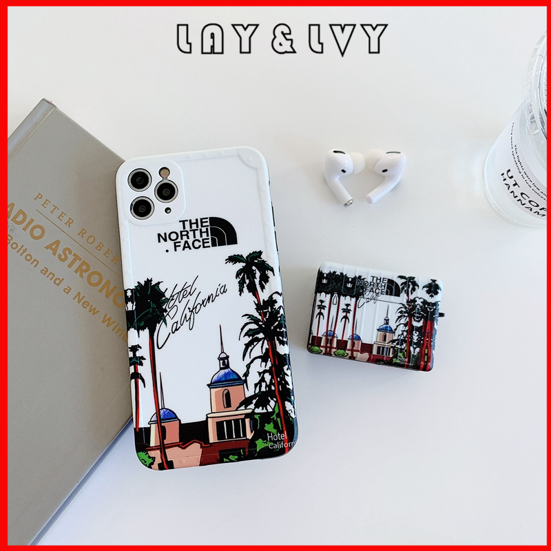 Fashion Brand The North Face Hotel California Yellowstone Park Drop-resistant IMD Silicone Airpods Case Earphone Case for AirPods Pro AirPods 1/2