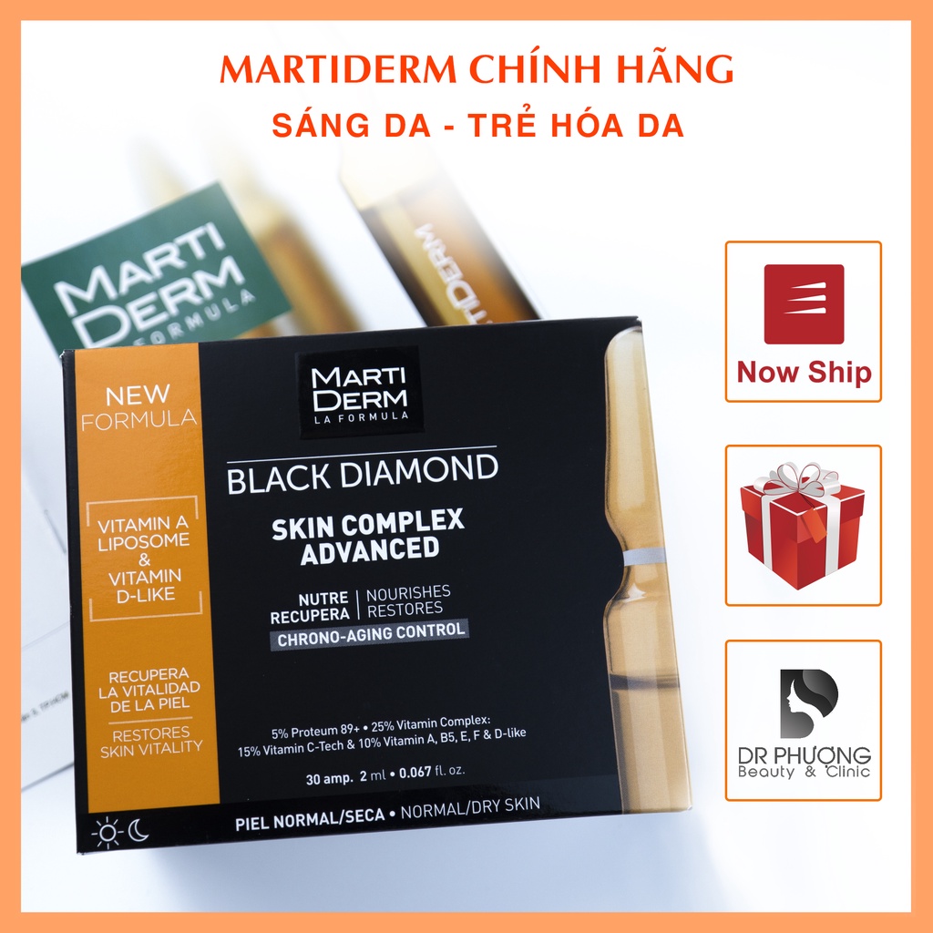 (ỐNG LẺ) MARTIDERM BLACK DIAMOND AMPOULE tinh chất sáng da trẻ hóa da (ỐNG LẺ)