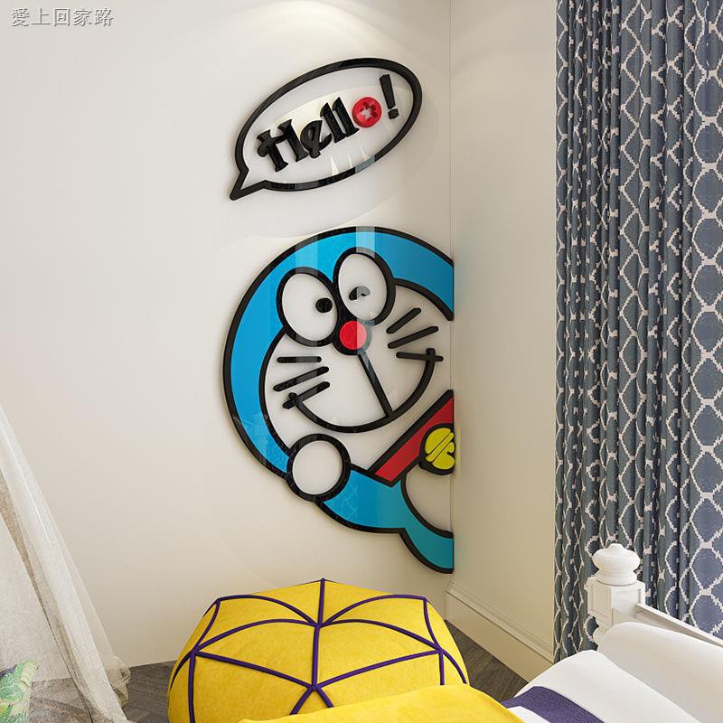 Miếng Dán Trang Trí Tường Phòng Ngủ Cho Bé Hình Doraemon 3d Đáng Yêu